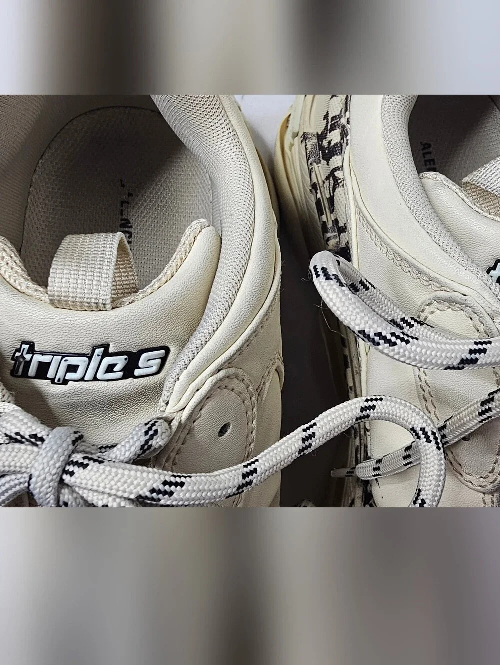 Balenciaga Triple S Graffiti Sneakers Beige Cream Men’s 44 US 11 DIY Logo Art